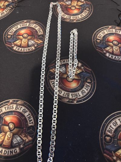 22inch Silver - PLATED Chain Necklace And Bracelet Set