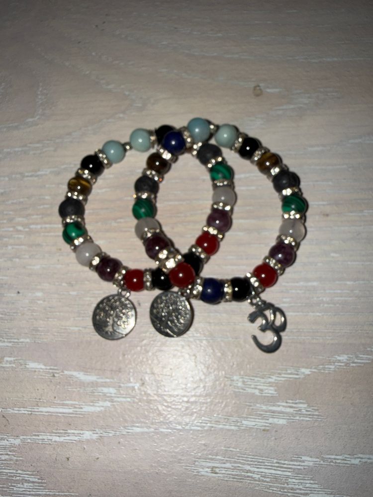 Multicolor Beaded Bracelets With Charms 2