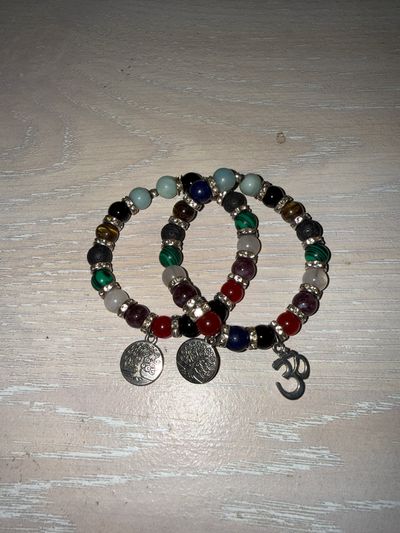 Multicolor Beaded Bracelets With Charms