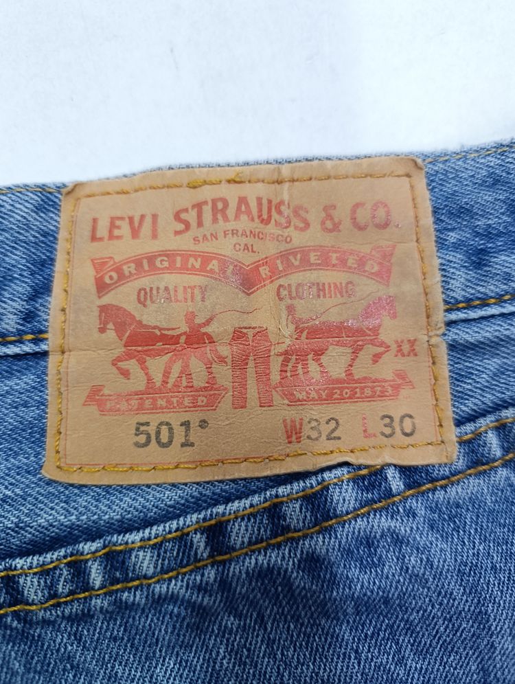 Levi's 501 W32 L30 vintage denim levis jeans usato unisex obraz 7