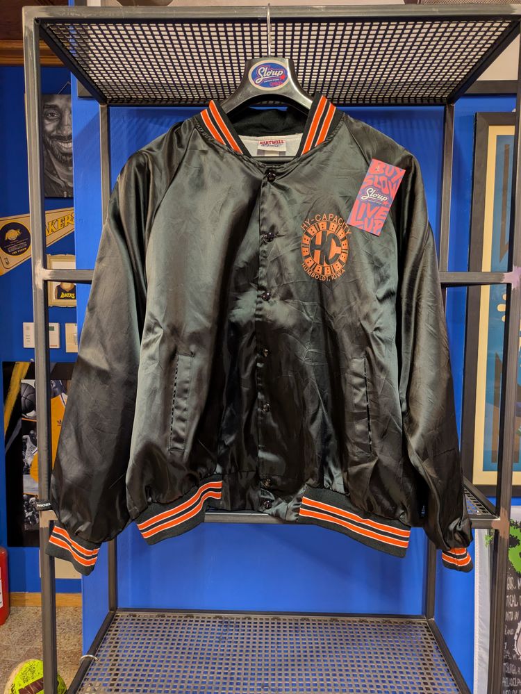 Hartwell Sports Black Satin Varsity Jacket