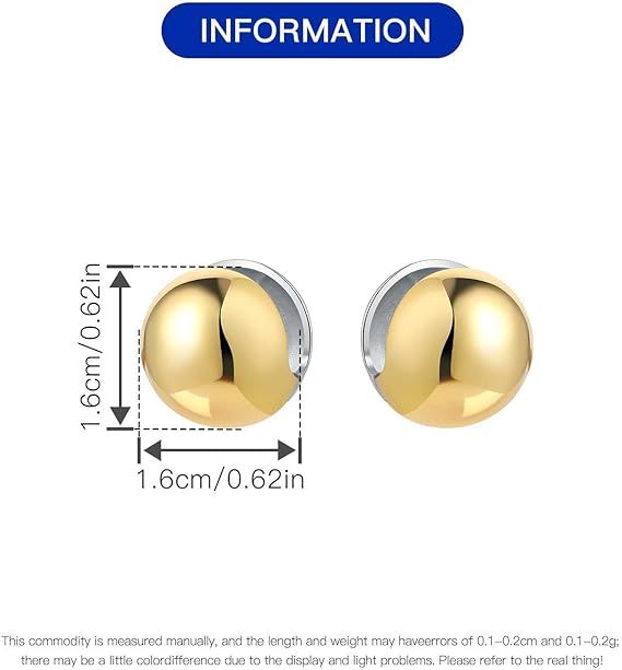 Gold And Silver Round Stud Earrings image 4