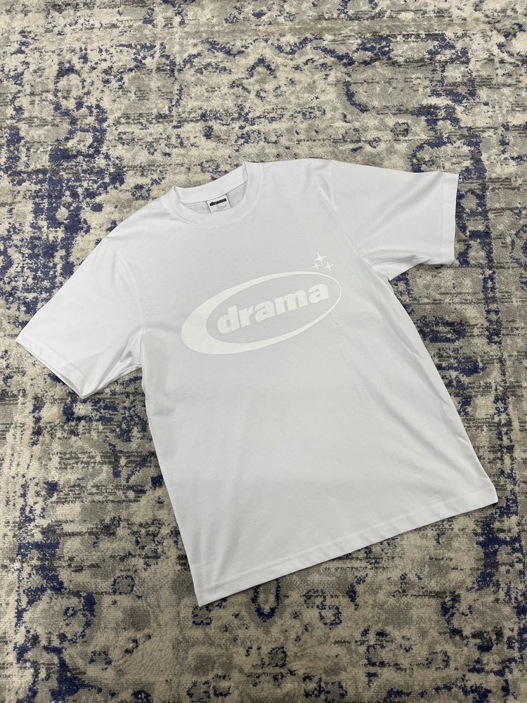 Drama Call White On White Oval Tee  image 1