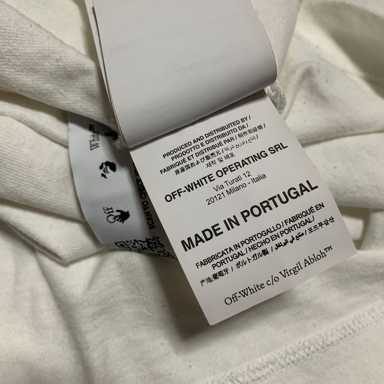 Off White Small Graphic White Tee Virgil Abloh Boxy Fit imagen 5