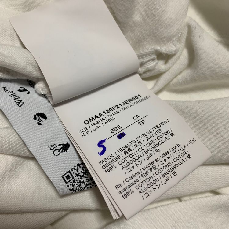 Off White Small Graphic White Tee Virgil Abloh Boxy Fit imagen 6
