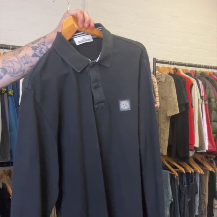 Stone Island STONE ISLAND LONG SLEEVE POLO BLACK L product image