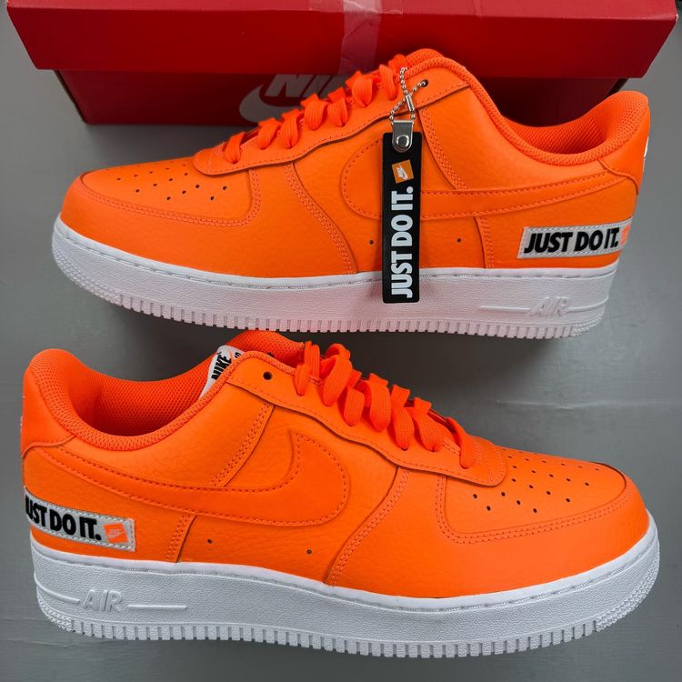 Nike Air Force 1 Low Size UK 10.5 Just Do It Total Orange Trainers BQ5360-800 image 1