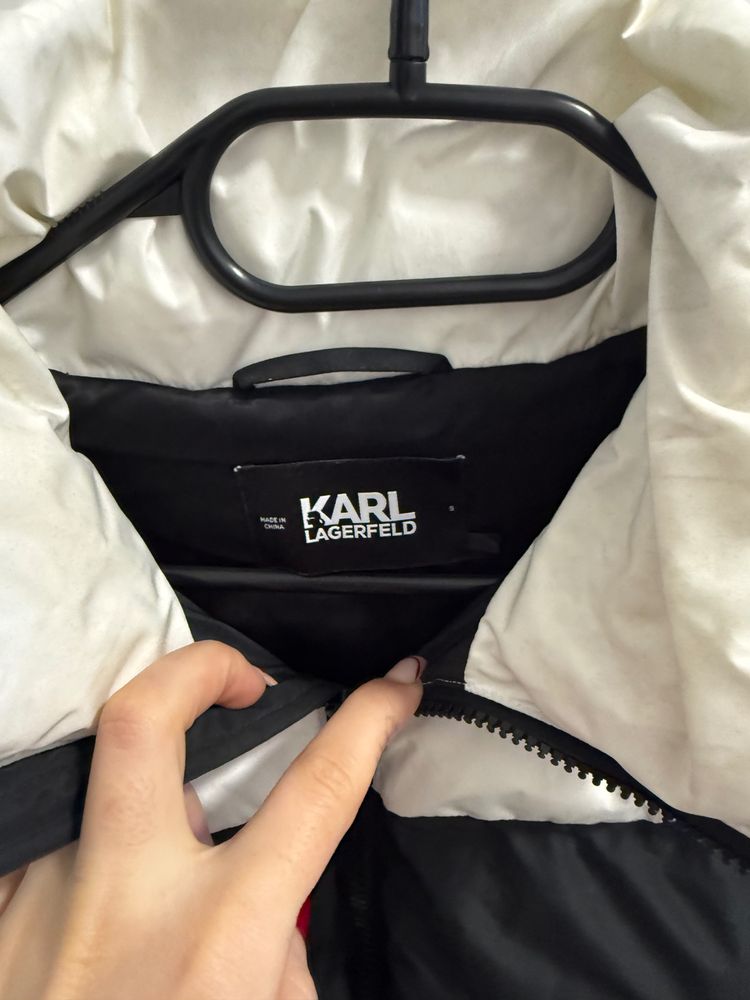 Karl Lagerfeld Black And White Puffer Jacket image 4