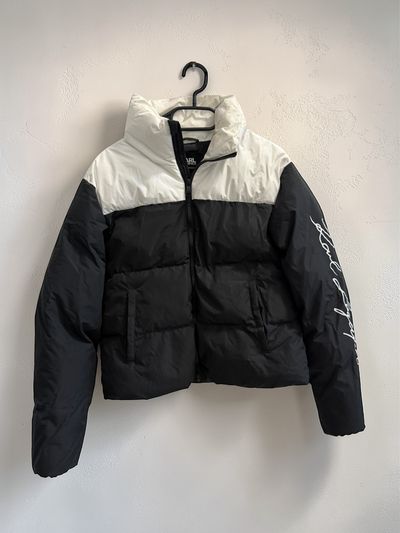 Karl Lagerfeld Black And White Puffer Jacket