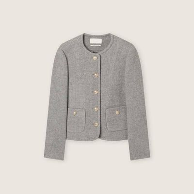 Grey Buttoned Jacket Made in Italy.