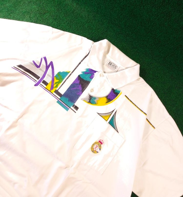 Boss White Short Sleeve Shirt With Colorful Graphic imagen 1