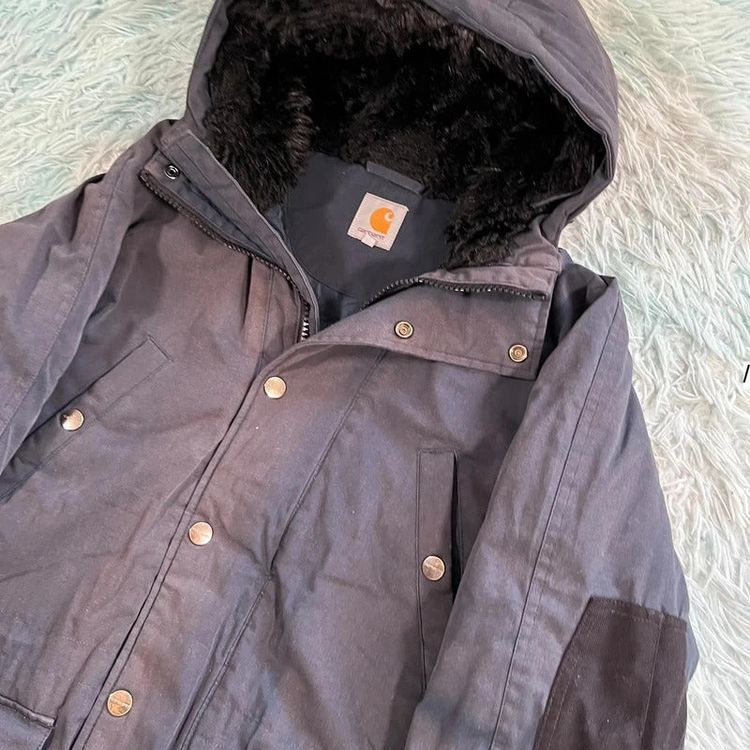 Navy Carhartt Parka Coat Jackey - Small image 2