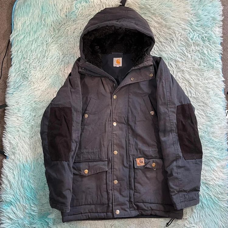 Navy Carhartt Parka Coat Jackey - Small imagen 1