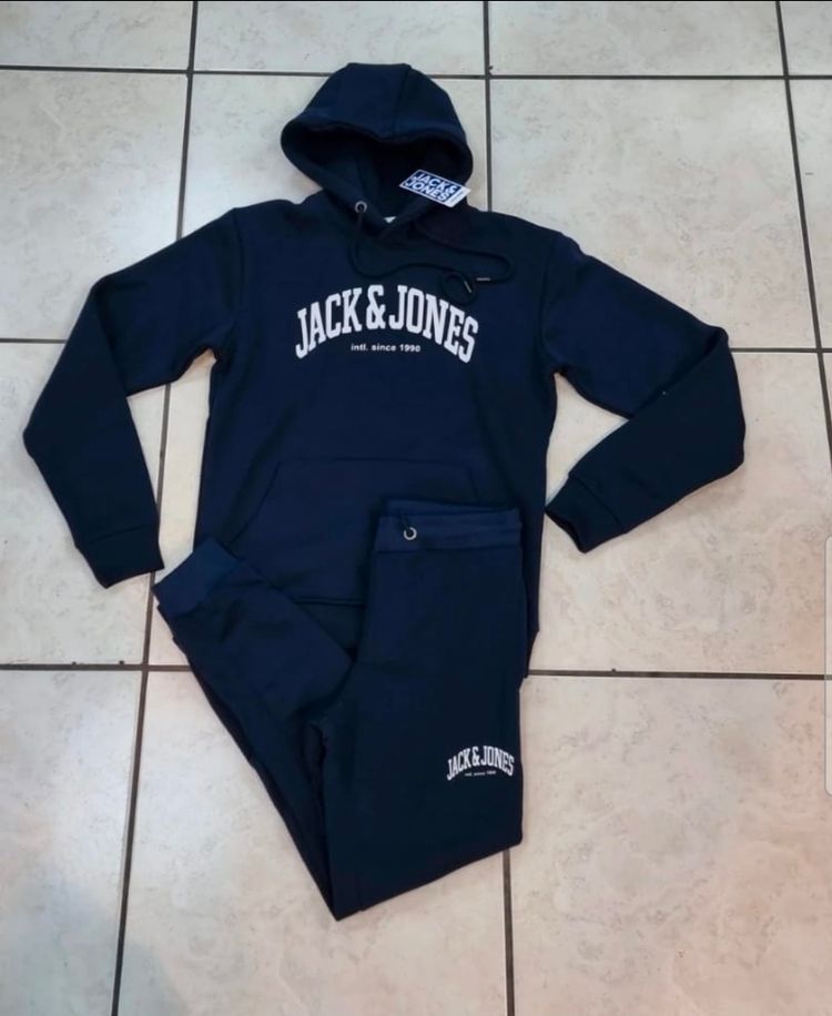 Jack & Jones Navy Hoodie And Sweatpants Set image 1