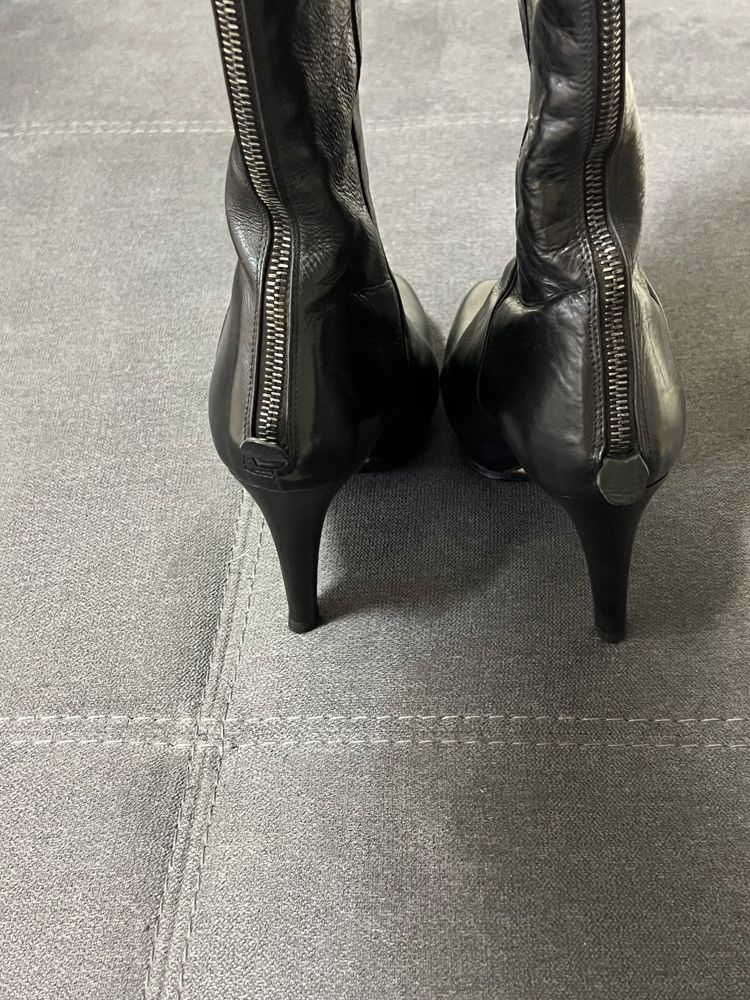 Prada Black Leather Knee-High Boots image 6