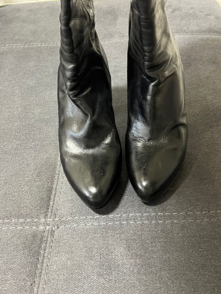 Prada Black Leather Knee-High Boots image 4