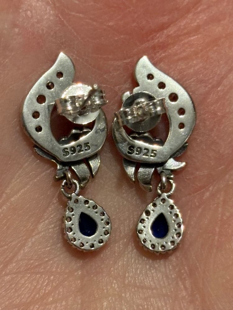 Sterling Silver Peacock Stud Earrings  image 5