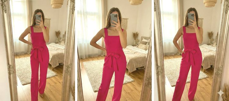 Pink Sleeveless Jumpsuit With Tie Waist