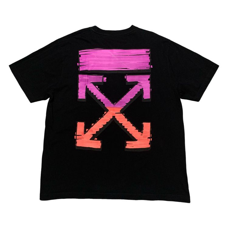 Off White XL Marker Arrows Black Tee Virgil Abloh