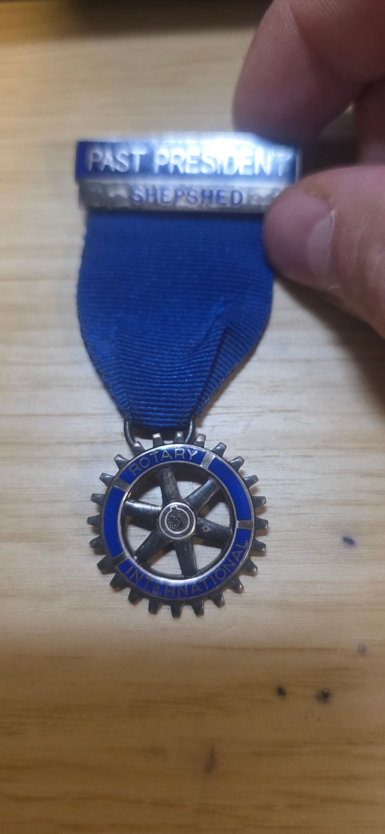 £30). 925  Sterling Silver fully hallmarked Rotary International Past President Medal image 1