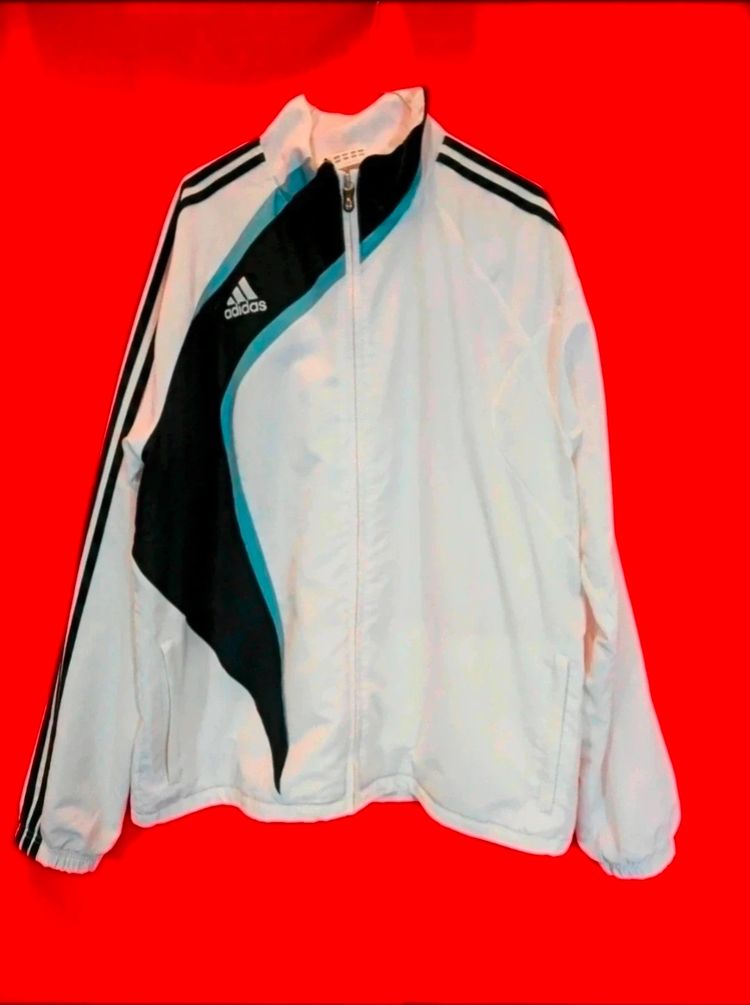 Adidas White And Black Track Jacket