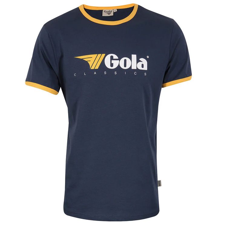 RD1 Clothing Gola Classics Printed Ringer Tee In Navy/Gold product image