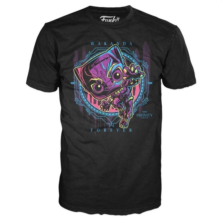 Funko POP! Marvel Black light Black Panther T-Shirt image 1