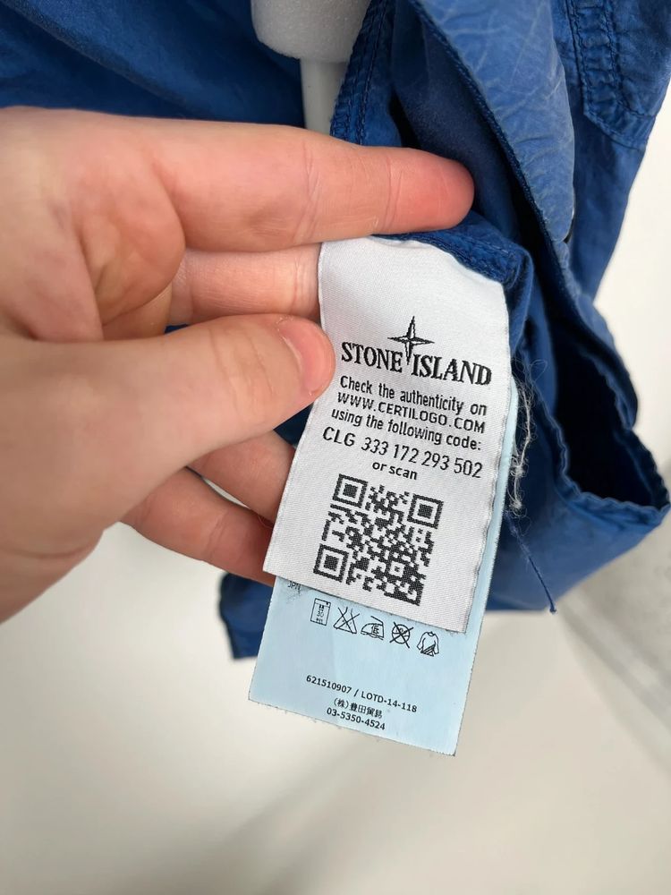 Stone Island Blue Cotton Blend Overshirt imagen 6