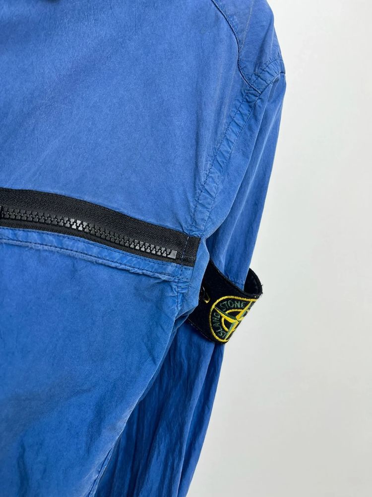 Stone Island Blue Cotton Blend Overshirt imagen 4