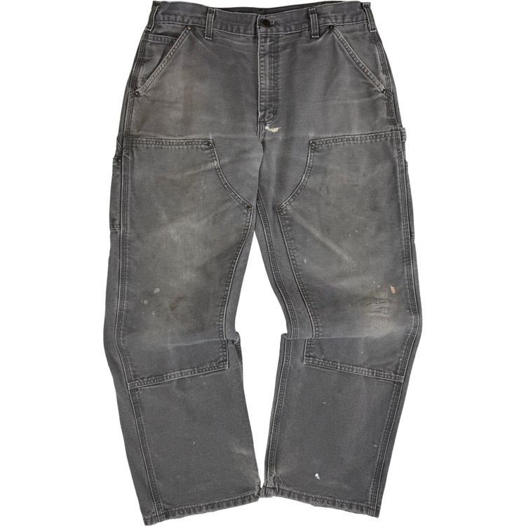 Carhartt Double Knee Original Fit Workwear Carpenter Trousers Grey imagen 1