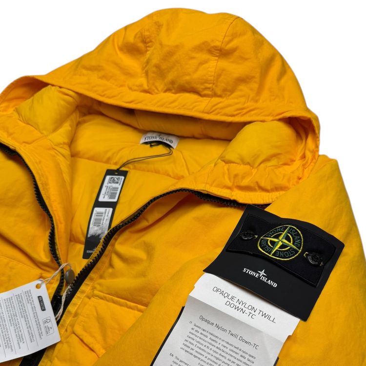 A/W 22 Stone Island Opaque Nylon Twill Down-TC Balaclava Puffer Jacket - Yellow 3