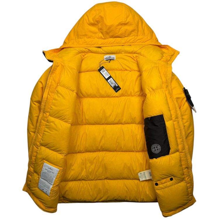 A/W 22 Stone Island Opaque Nylon Twill Down-TC Balaclava Puffer Jacket - Yellow 4