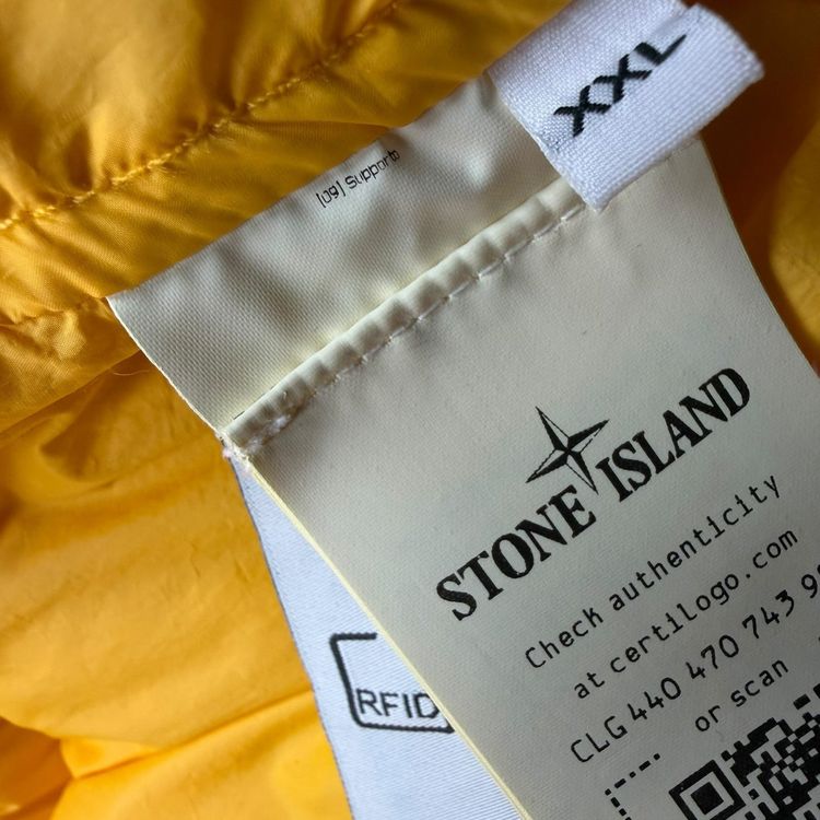 A/W 22 Stone Island Opaque Nylon Twill Down-TC Balaclava Puffer Jacket - Yellow 5