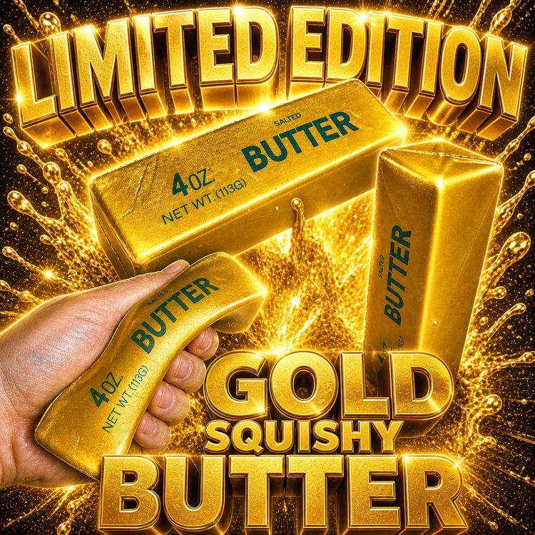 LIMITED EDITION GOLD Squishy Butter Sensory Squish Fidget Toy 15cm image 1
