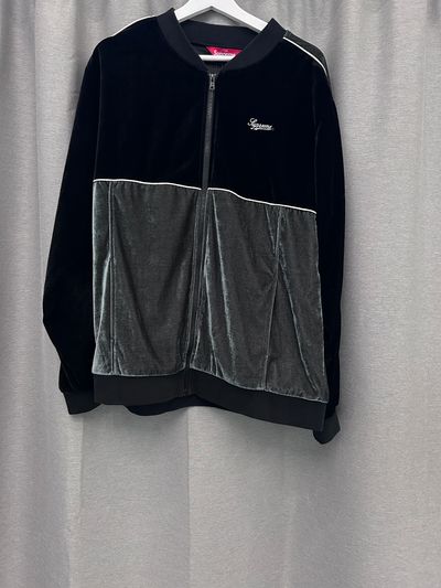 Supreme 2-tone Velour Zip Up Sweat SS16
