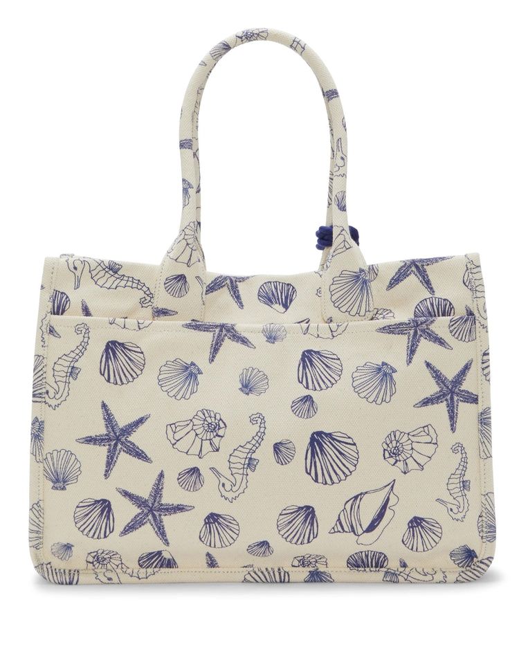 Immagine di Canvas Tote Bag With Seashell Print 3