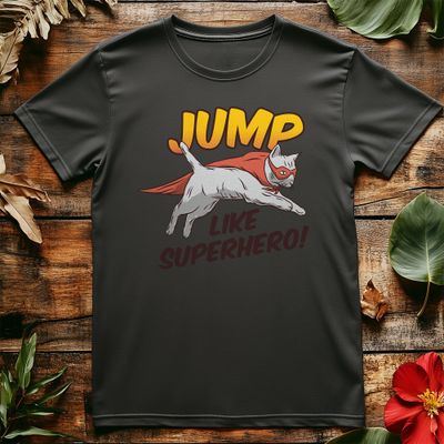 Jump Like A Superhero Cat T-shirt 1