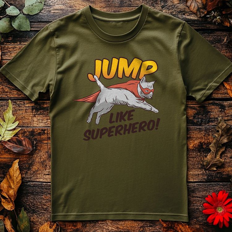 Jump Like A Superhero Cat T-shirt 4