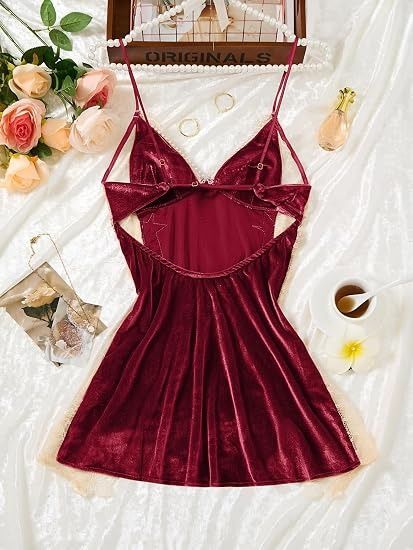 Immagine di Lace And Velvet Nightdress With Robe 5
