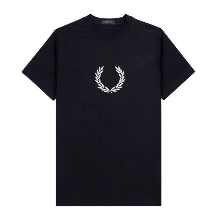 Fred Perry Textured Laurel Wreath T-shirt Black 102