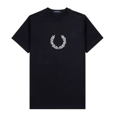 Fred Perry Textured Laurel Wreath T-shirt Black 102