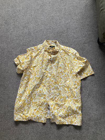 Yellow Patterned Short Sleeve Shirt