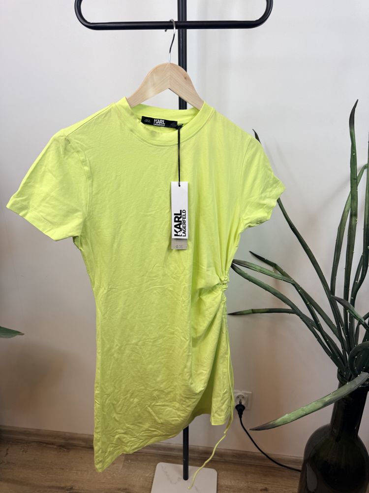 Karl Lagerfeld Yellow Asymmetrical T-Shirt Dress