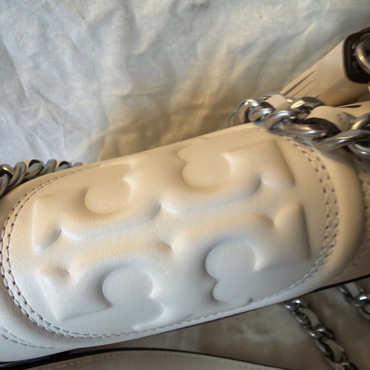 Tory Burch Fleming Diamond Perf Leather Convertible Shoulder Bag Cream BNRRP£615 image 4
