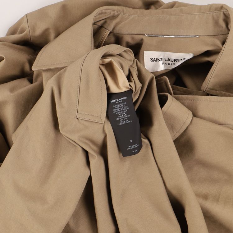 Saint Laurent Paris Runway Beige Kaftan Double Breasted Trench Coat image 3