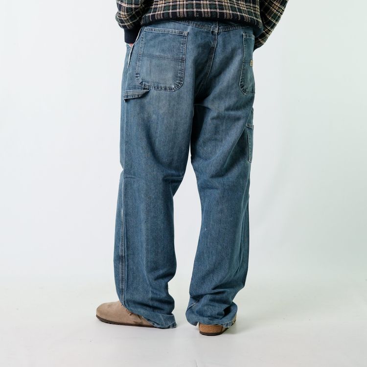 Blue y2ks Wrangler Denim Carpenter Baggy Jeans Pants (38x34) image 9
