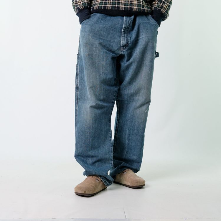 Blue y2ks Wrangler Denim Carpenter Baggy Jeans Pants (38x34) image 7