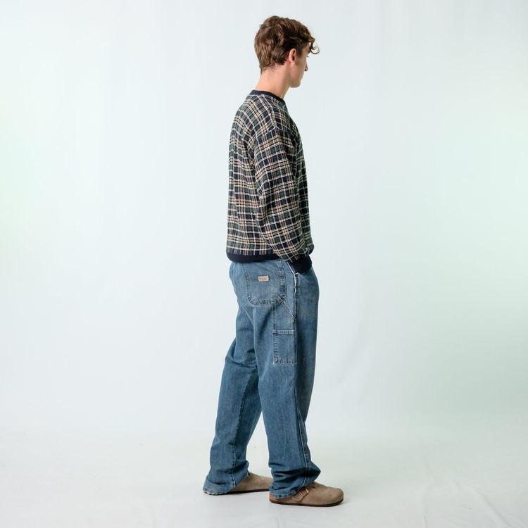 Blue y2ks Wrangler Denim Carpenter Baggy Jeans Pants (38x34) image 6