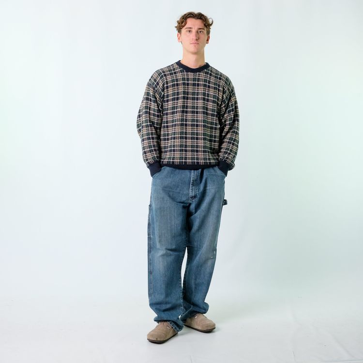 Blue y2ks Wrangler Denim Carpenter Baggy Jeans Pants (38x34)