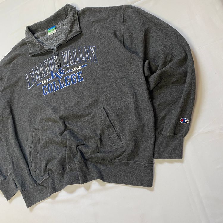 Champion Quarter Zip Sweatshirt - Charcoal Grey (XXL) image 2